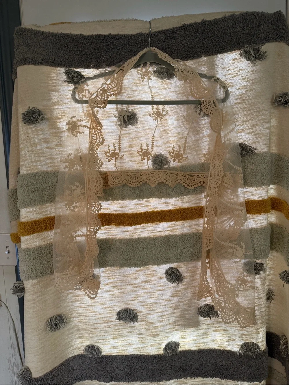Altar’d State Lace Scarf - Cream - One Size